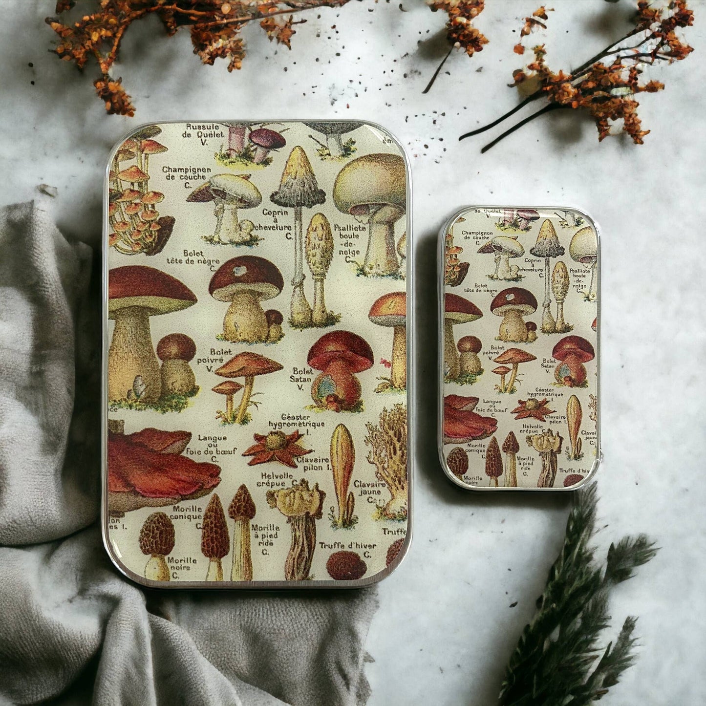 Large Mushroom Storage Tin