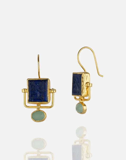 Magno Earrings Lapis Lazuli and Aquamarine