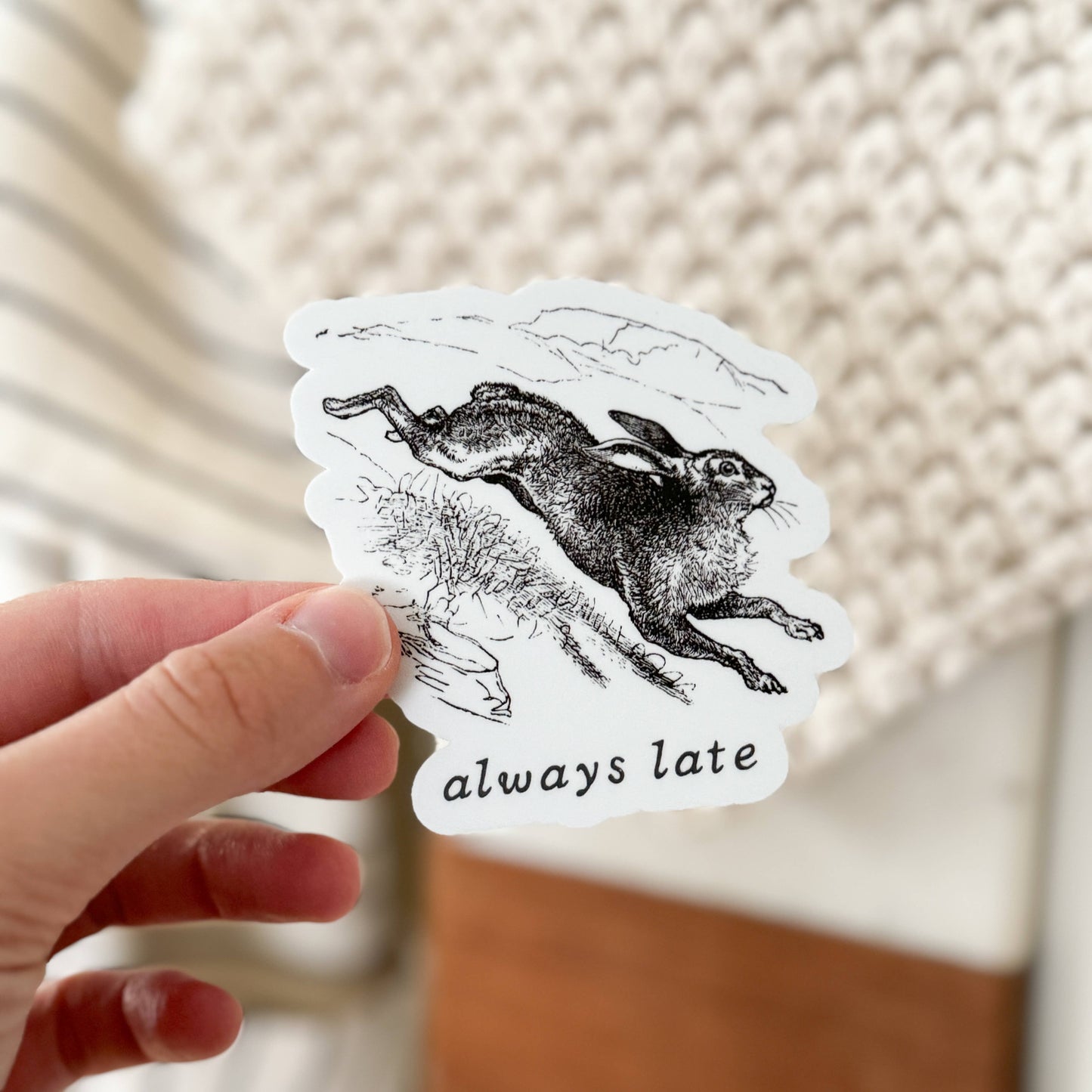 Always Late Vinyl Rabbit Sticker