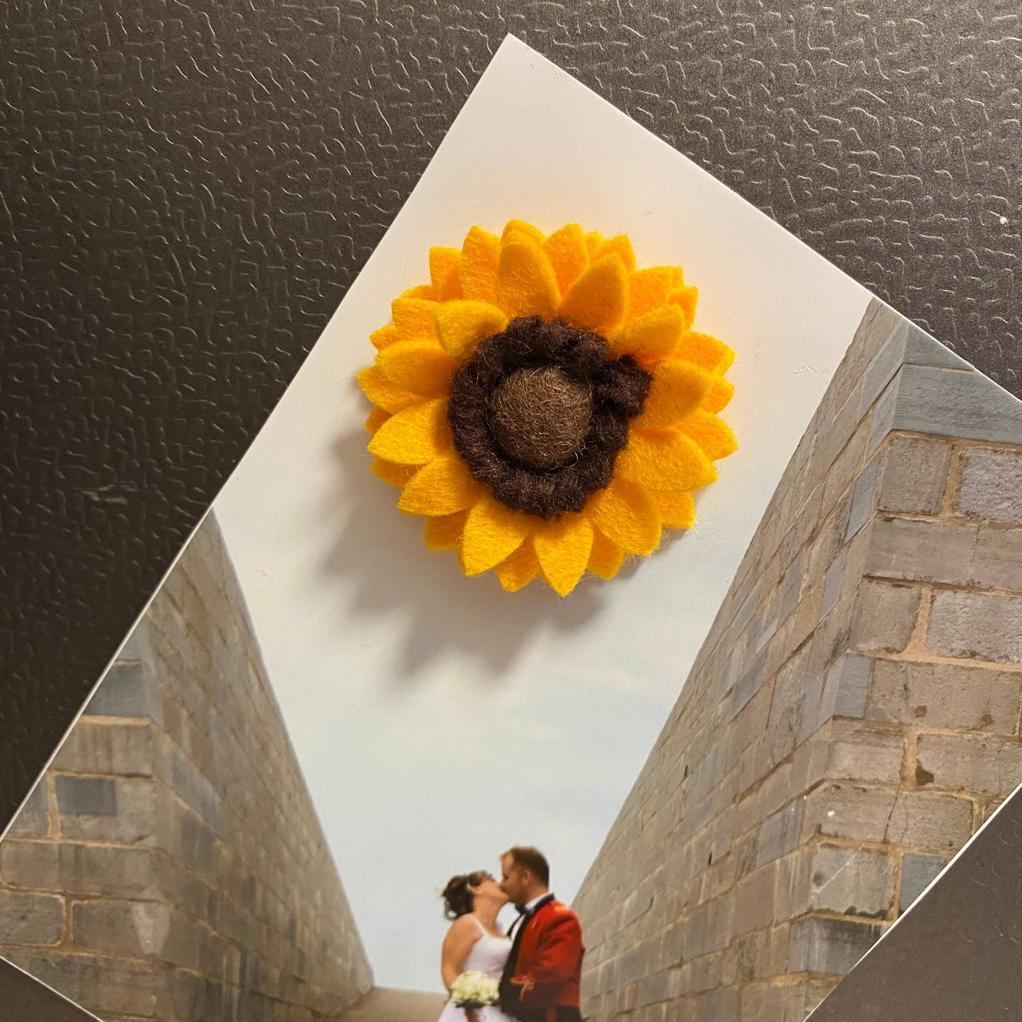 Felt Flower Magnet: Gold Pansy