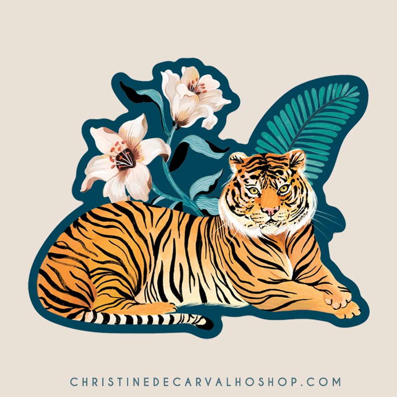 Tiger Vinyl Sticker - Wildlife Sticker - Nature Sticker