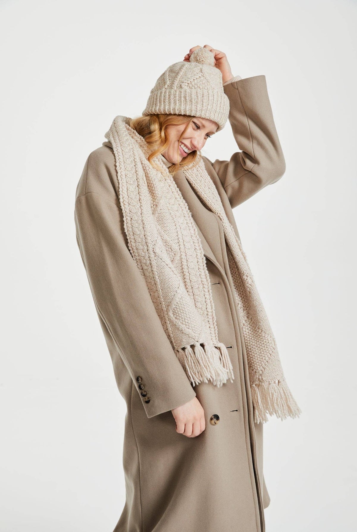 Kinard Aran Ski Hat - Oat: ONE SIZE