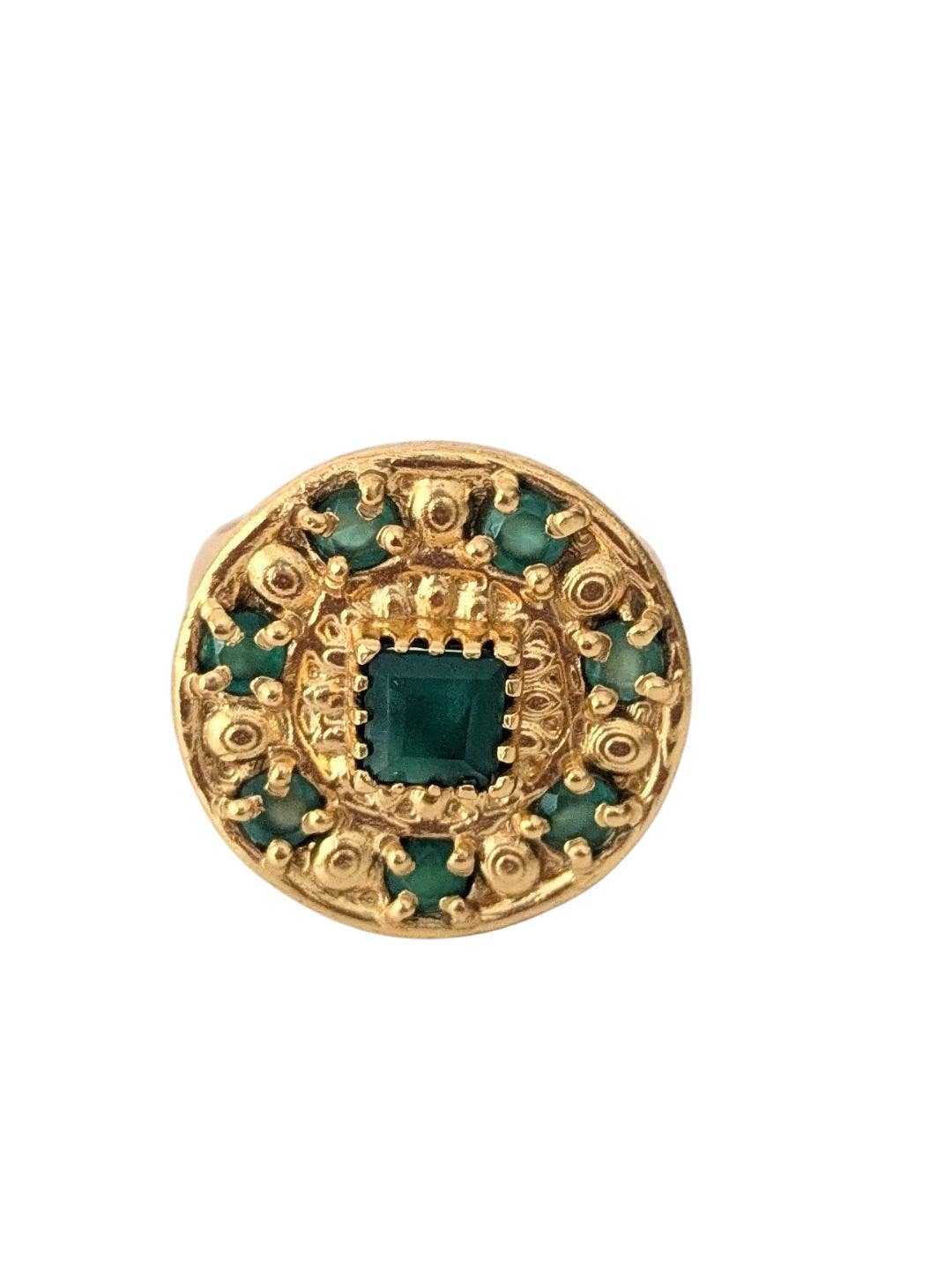 RENAISSANCE Ring Green Onyx: Garnet