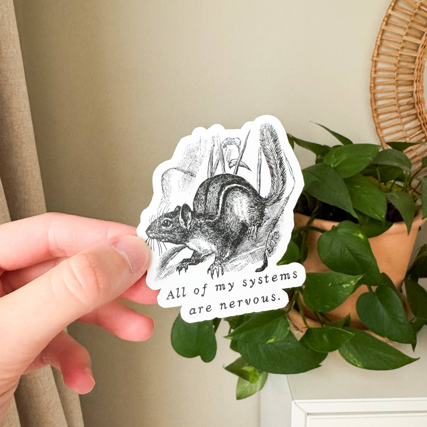 All of My Systems are Nervous Chipmunk Sticker