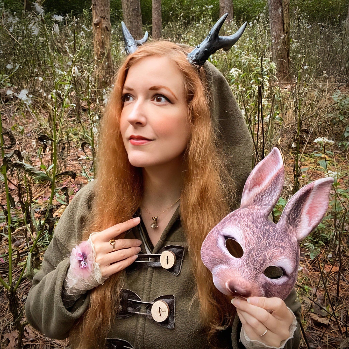 Jackalope Porcelain Necklace