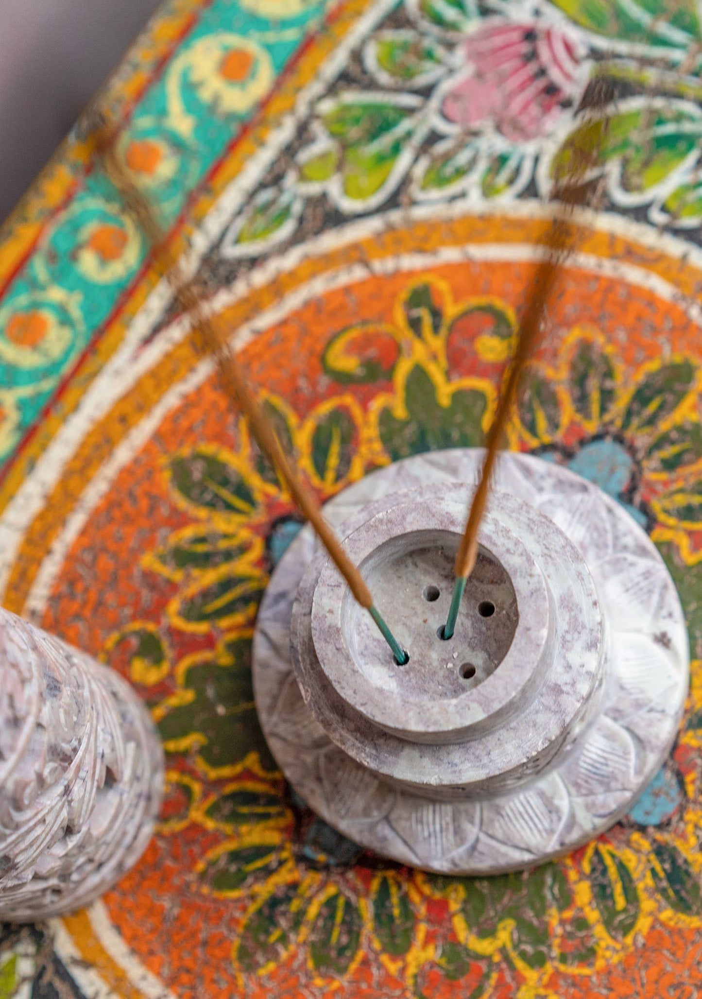Hand Carved Soapstone Incense Holder Tower