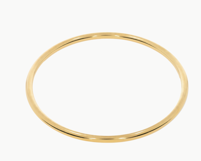Lidia Bangle- Steel Waterproof- Chunky Stacking Bracelet: Yellow Gold / 1 bangle