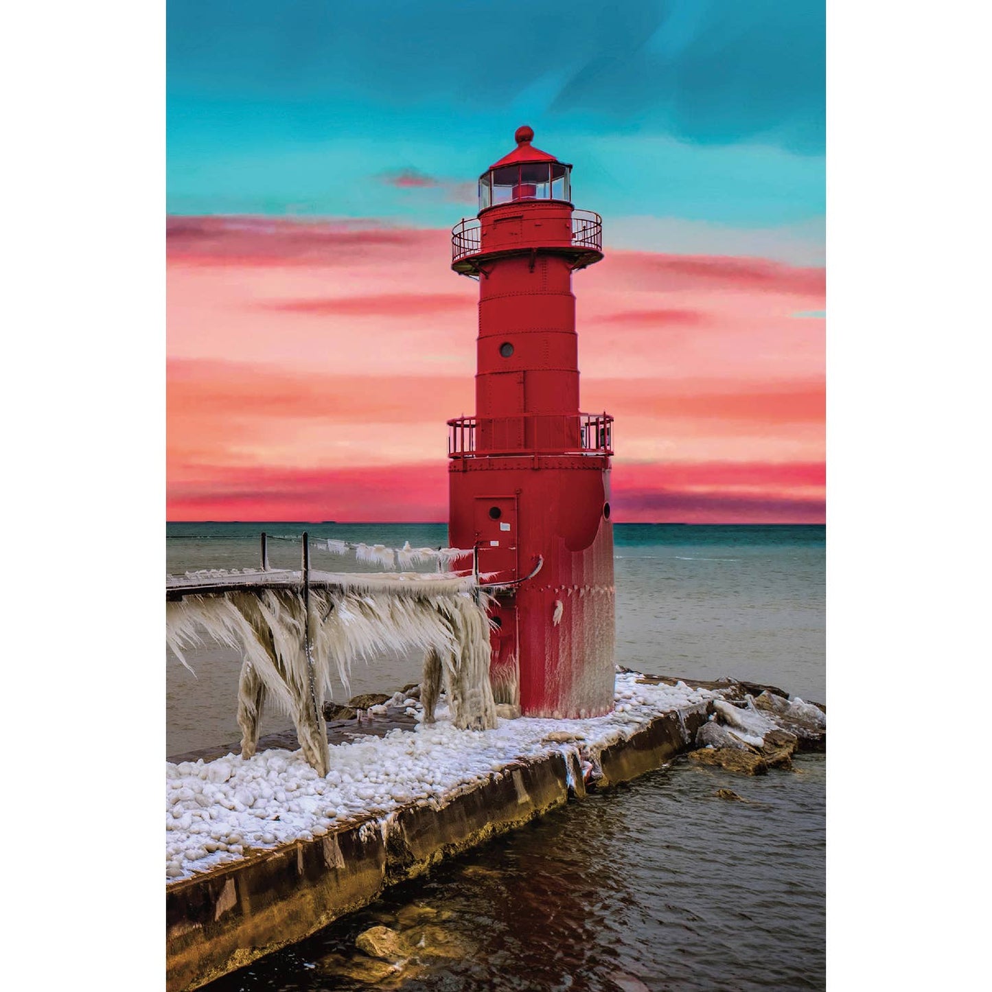 Red Lighthouse Diamond Painting Kit: 01 Multi