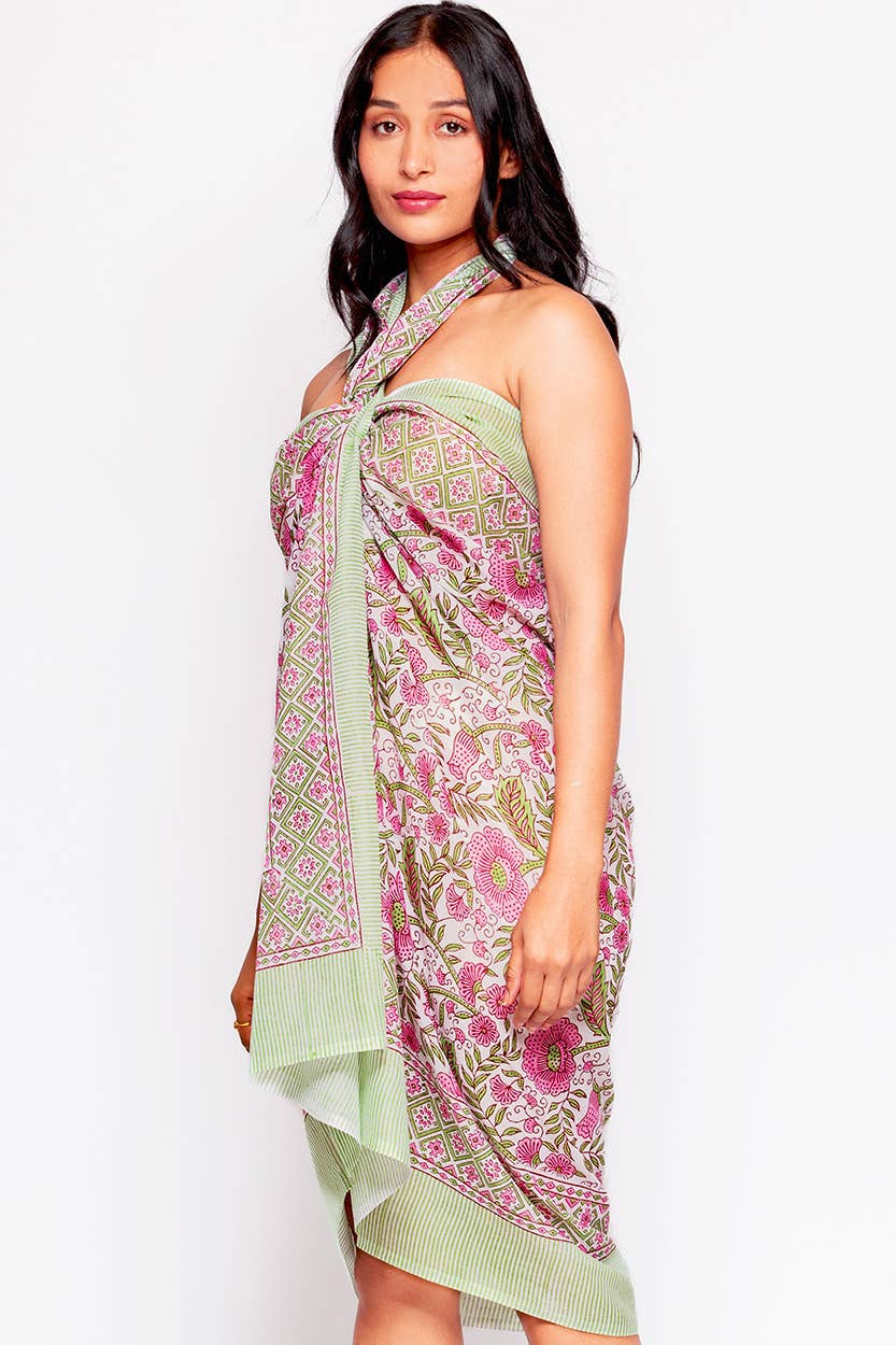 Sunanda Block Print Sarongs : Indigo & White