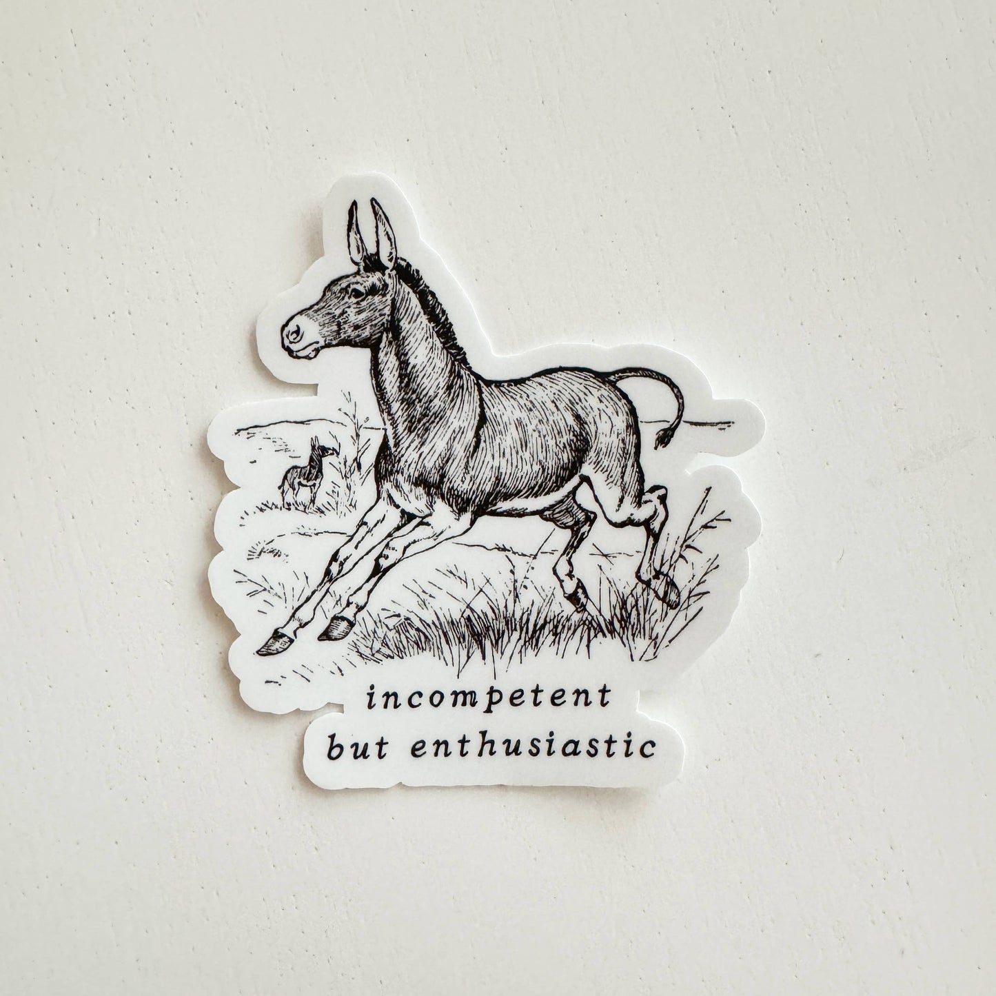 Enthusiastic Donkey Vinyl Sticker