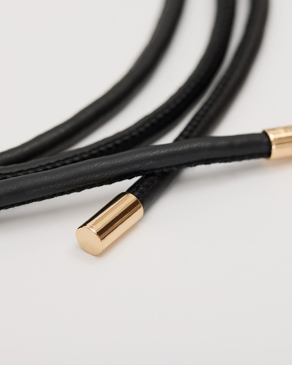Leather Rope  Belt with Brass Ends