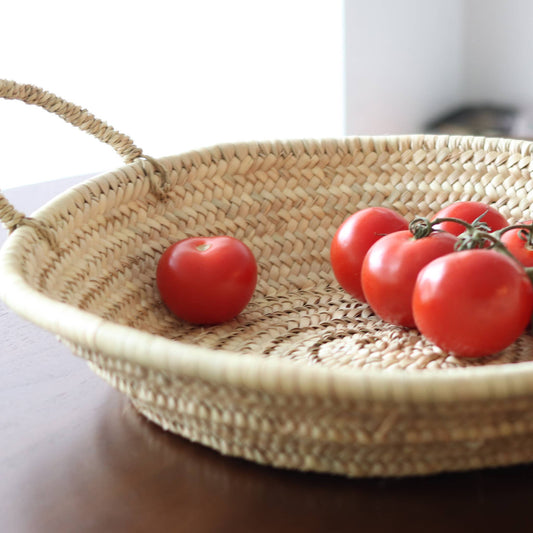 Moroccan Straw Woven Plate: Medium
