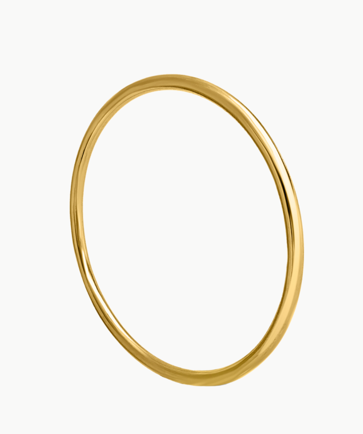 Lidia Bangle- Steel Waterproof- Chunky Stacking Bracelet: Yellow Gold / 1 bangle