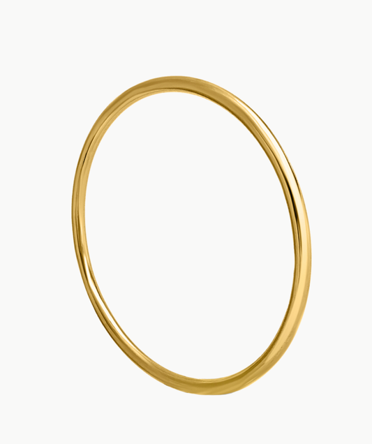 Lidia Bangle- Steel Waterproof- Chunky Stacking Bracelet: Yellow Gold / 1 bangle
