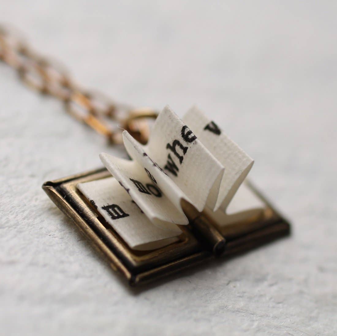 Personalised Engraved Book Locket: Blank Paper Message