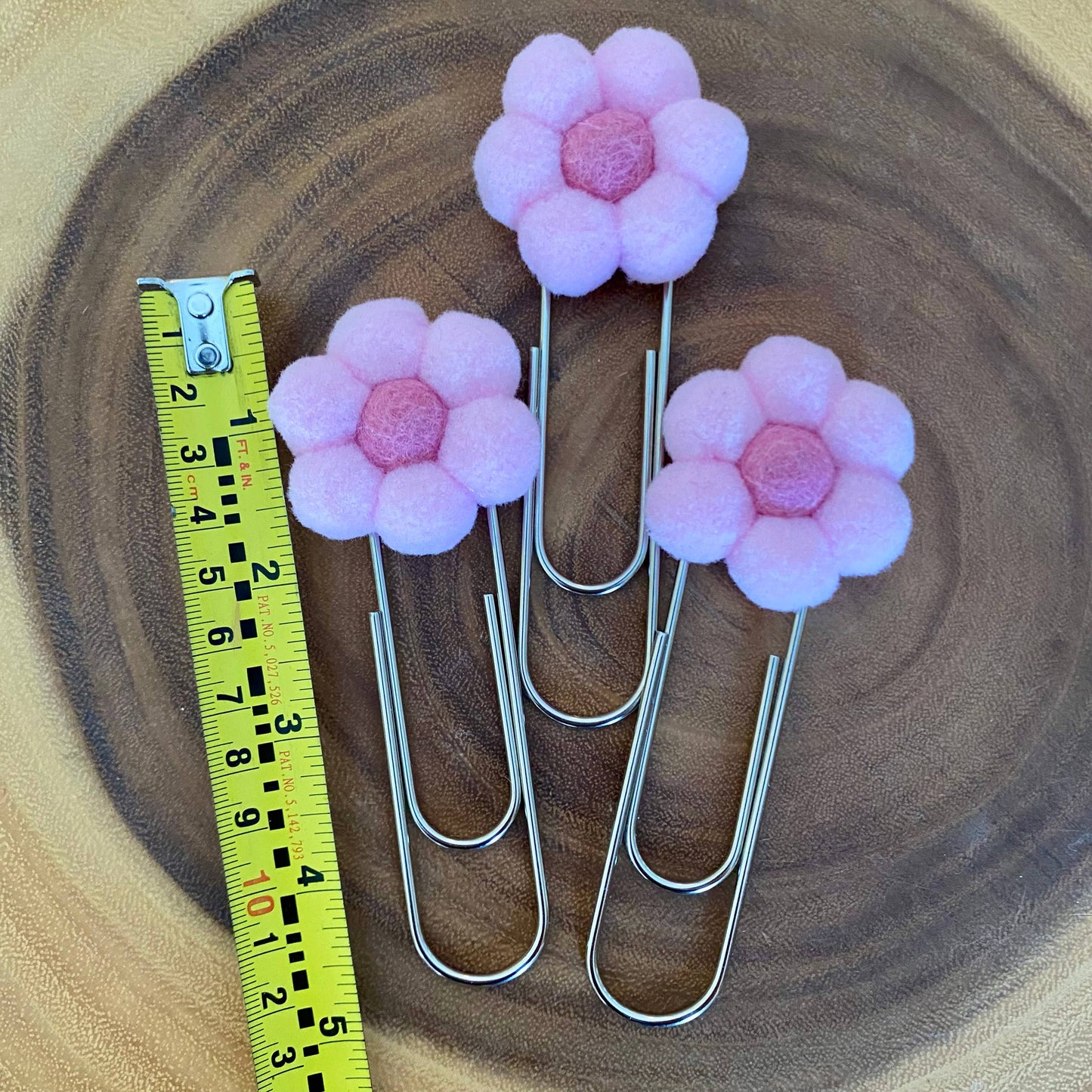 Flower Bookmark/ Oversized Paper Clip/ Pompom & Felt Flower : Sunflower