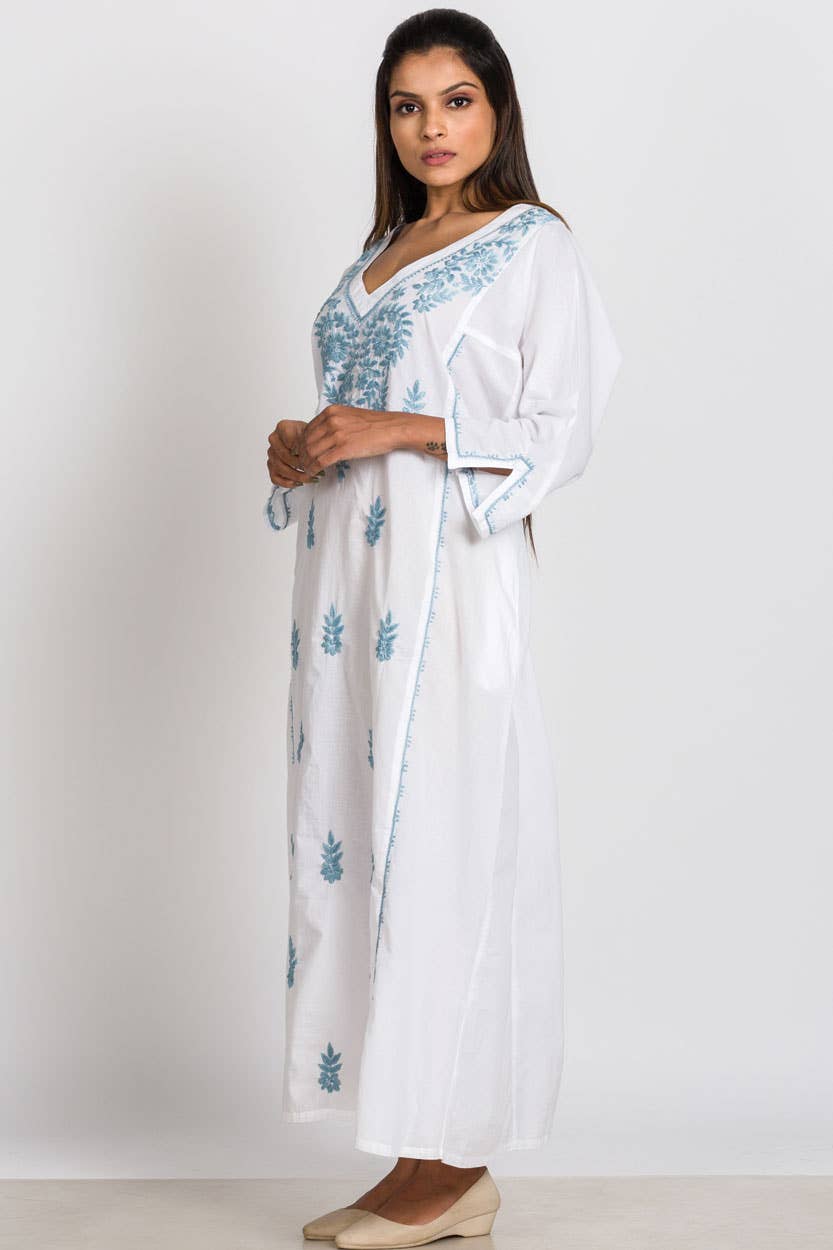 Parama Embroidered Caftans: Navy