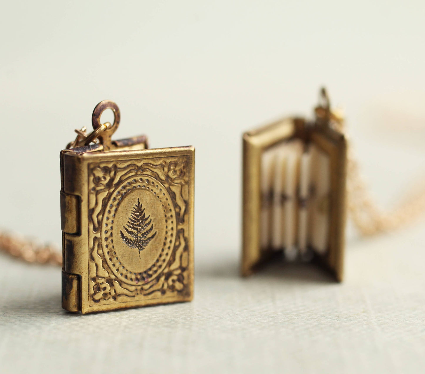 Personalised Engraved Book Locket: Blank Paper Message