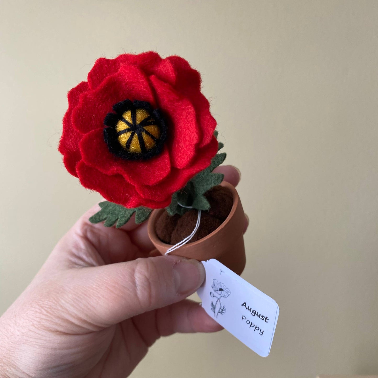 Poppy Felt Forever Flower (August Birth Month Flower): Red