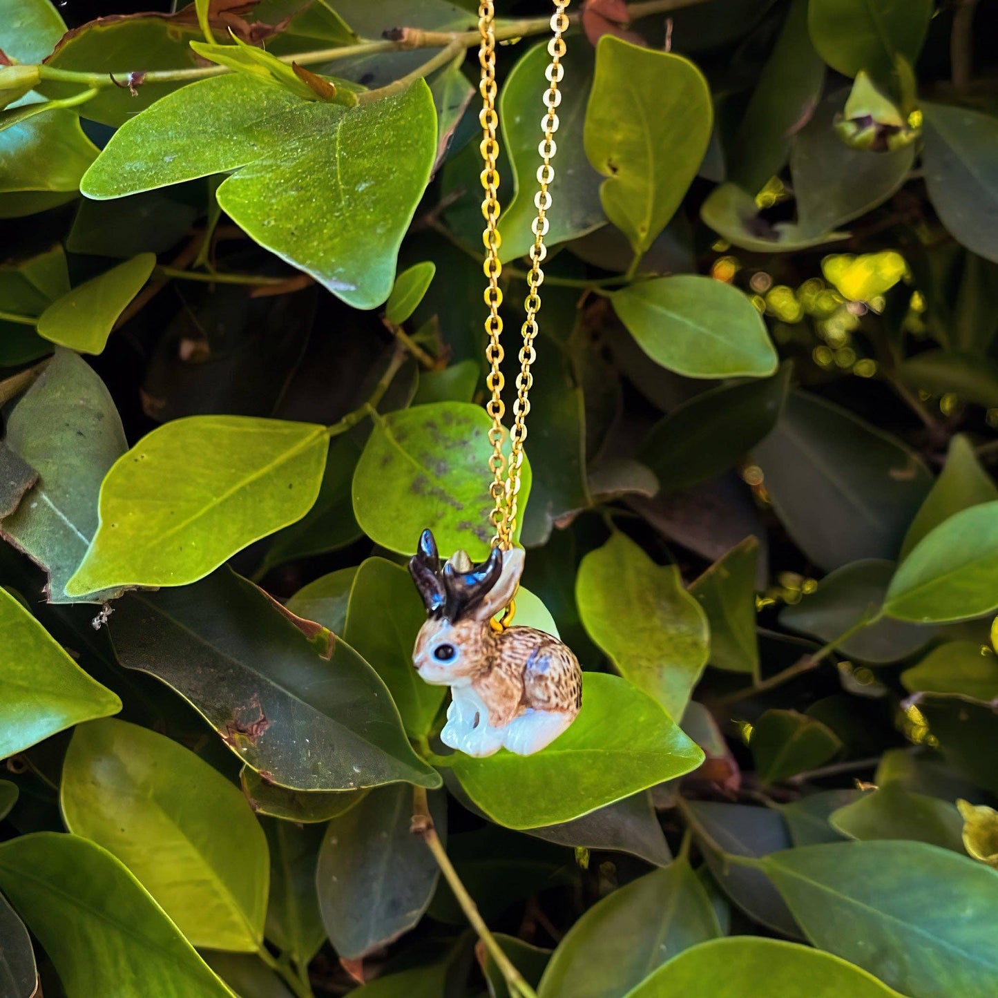 Jackalope Porcelain Necklace