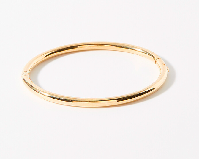 Sofia-Hinge Bangle 14K Gold Stainless Steel Waterproof: Yellow Gold