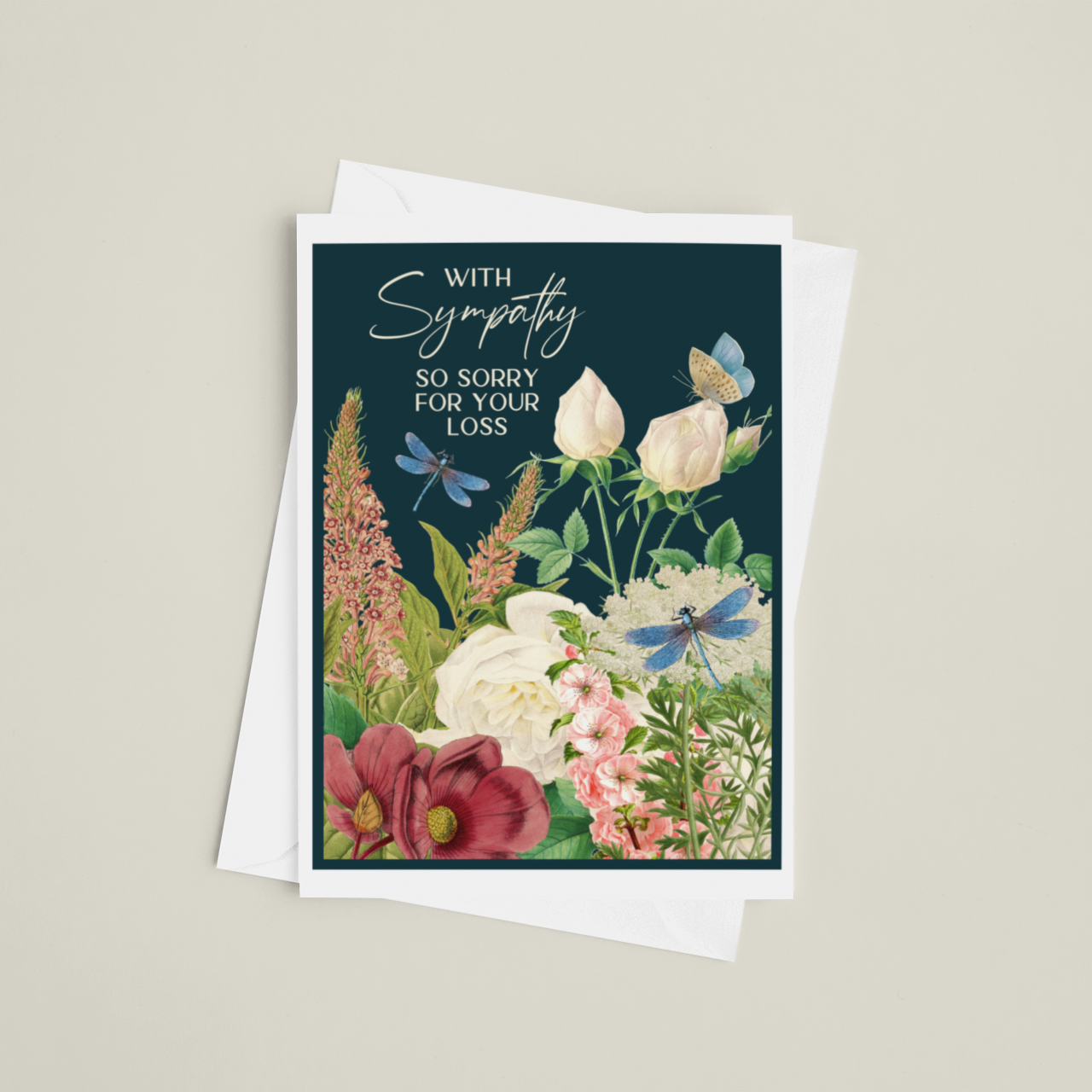Sympathy Card. With Sympathy So Sorry For Your Loss.