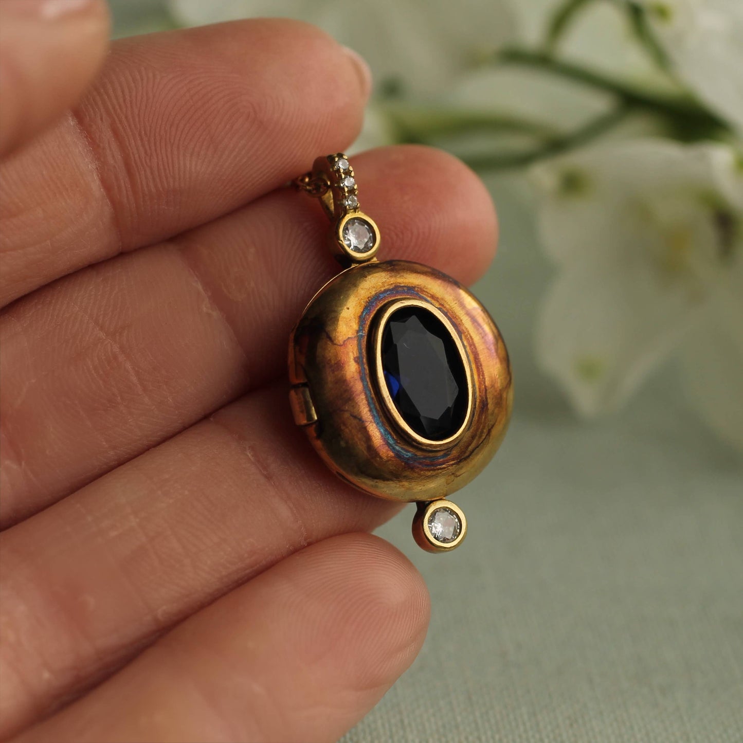 Ruby Deco Jewel Locket Necklace