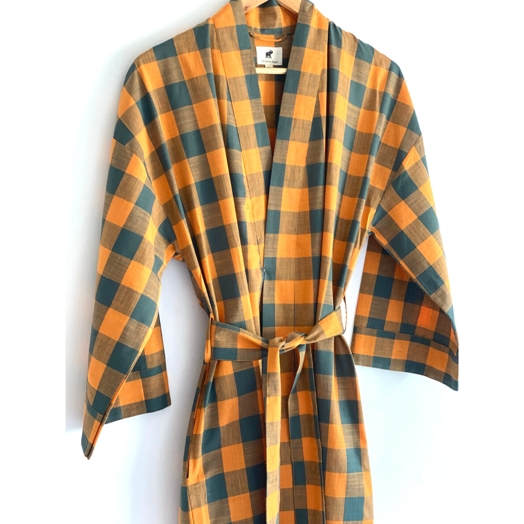 Unisex Kimono Robe, Mens full length Coat, Home, Lounge Wear: 38