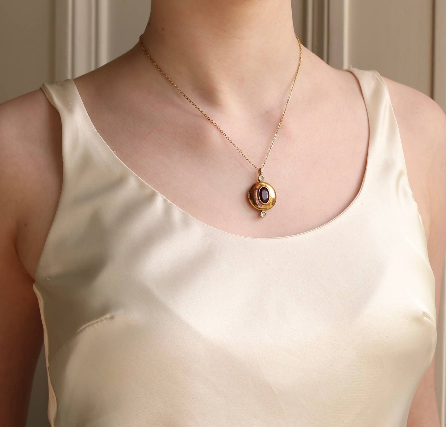 Ruby Deco Jewel Locket Necklace