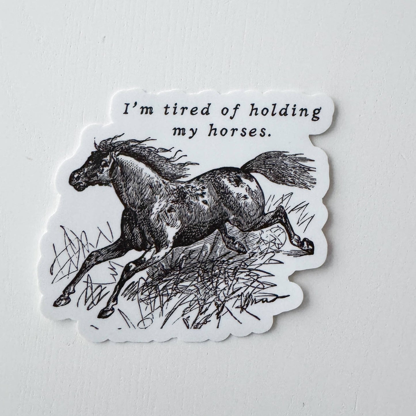 Holding My Horses XL Vinyl Sticker