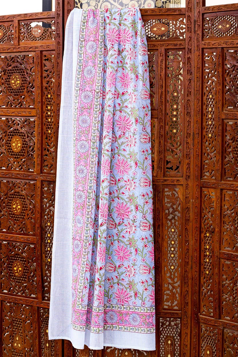 Sunanda Block Print Sarongs : Indigo & White