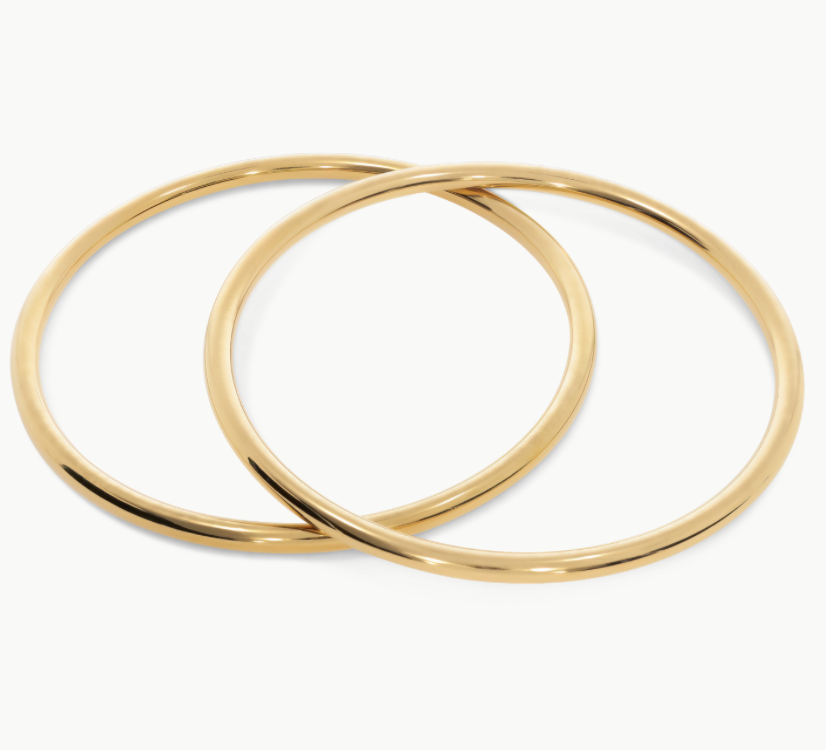 Lidia Bangle- Steel Waterproof- Chunky Stacking Bracelet: Yellow Gold / 1 bangle