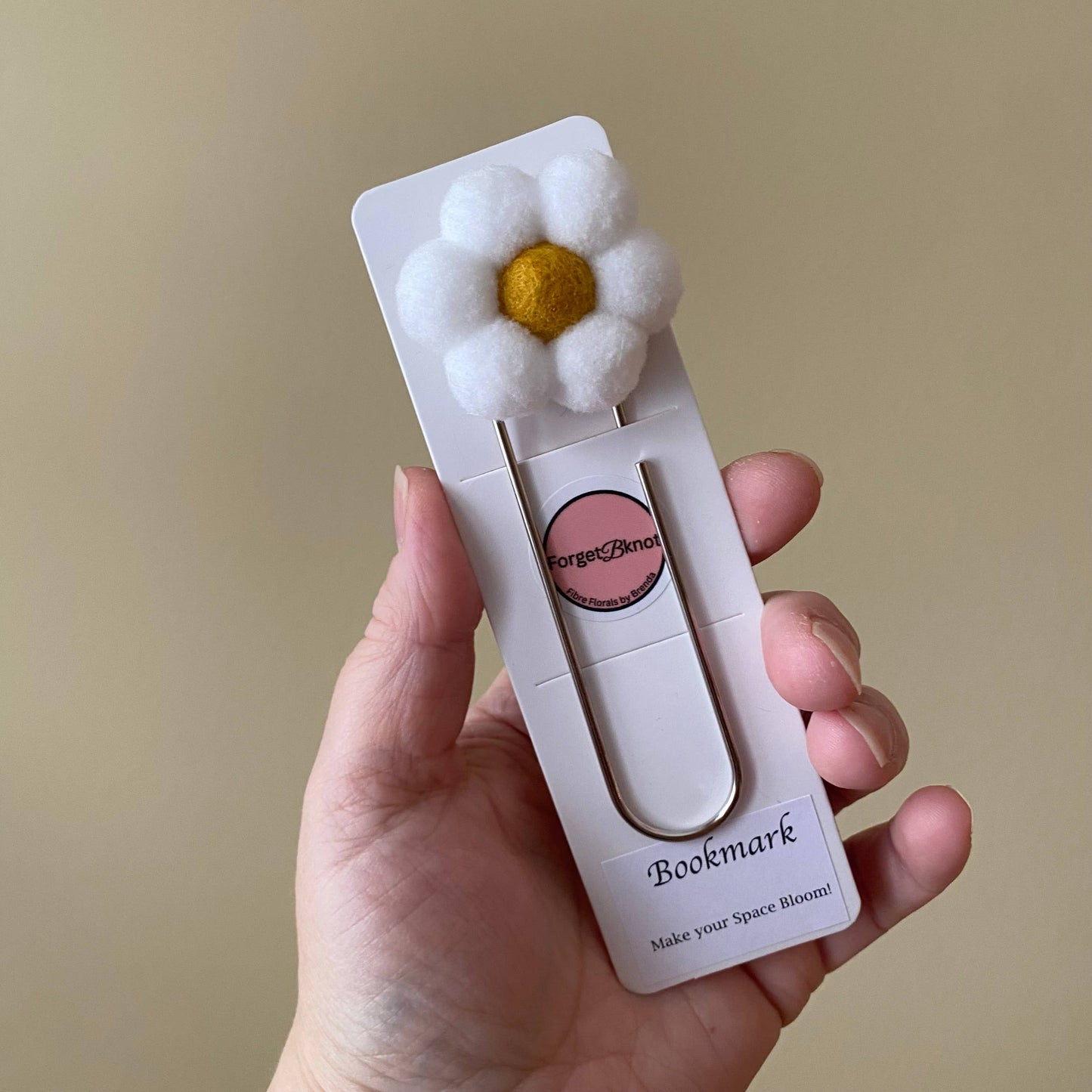 Flower Bookmark/ Oversized Paper Clip/ Pompom & Felt Flower : Sunflower