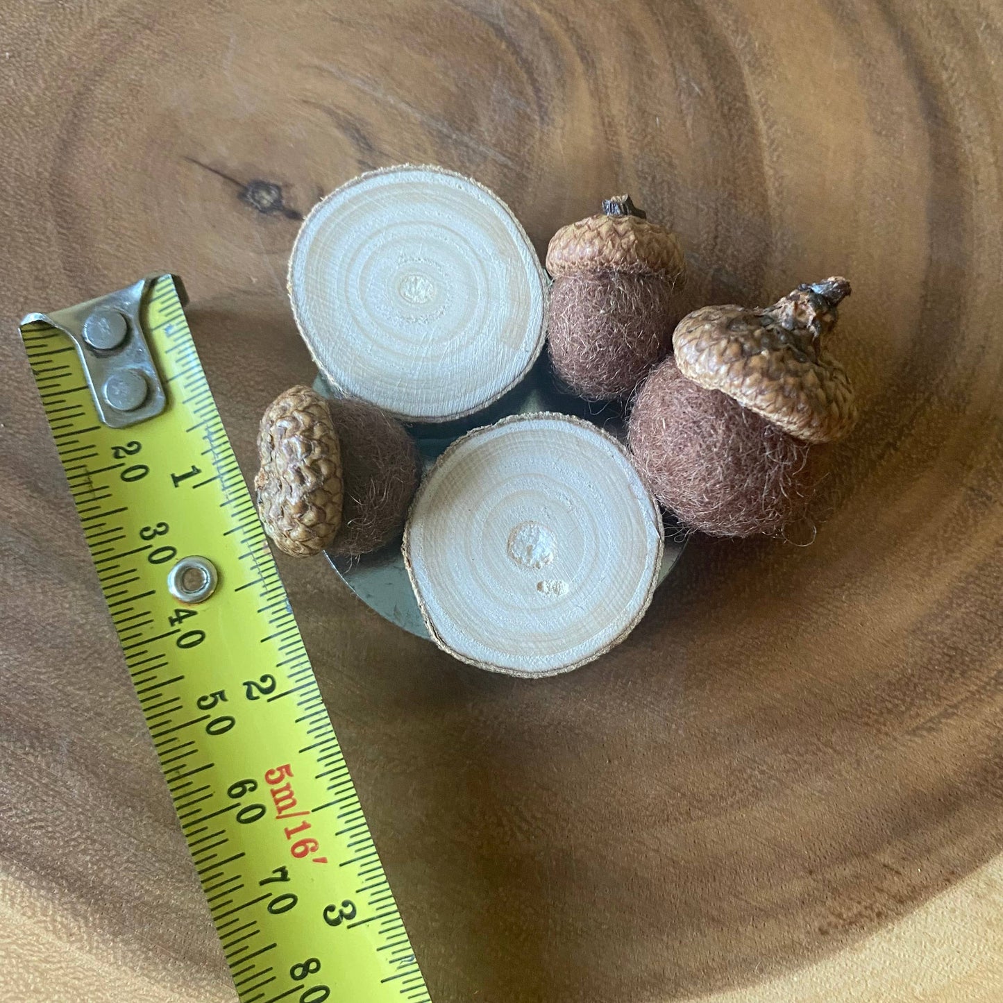 Fall Magnets/ Handmade Acorn & Wood Slices