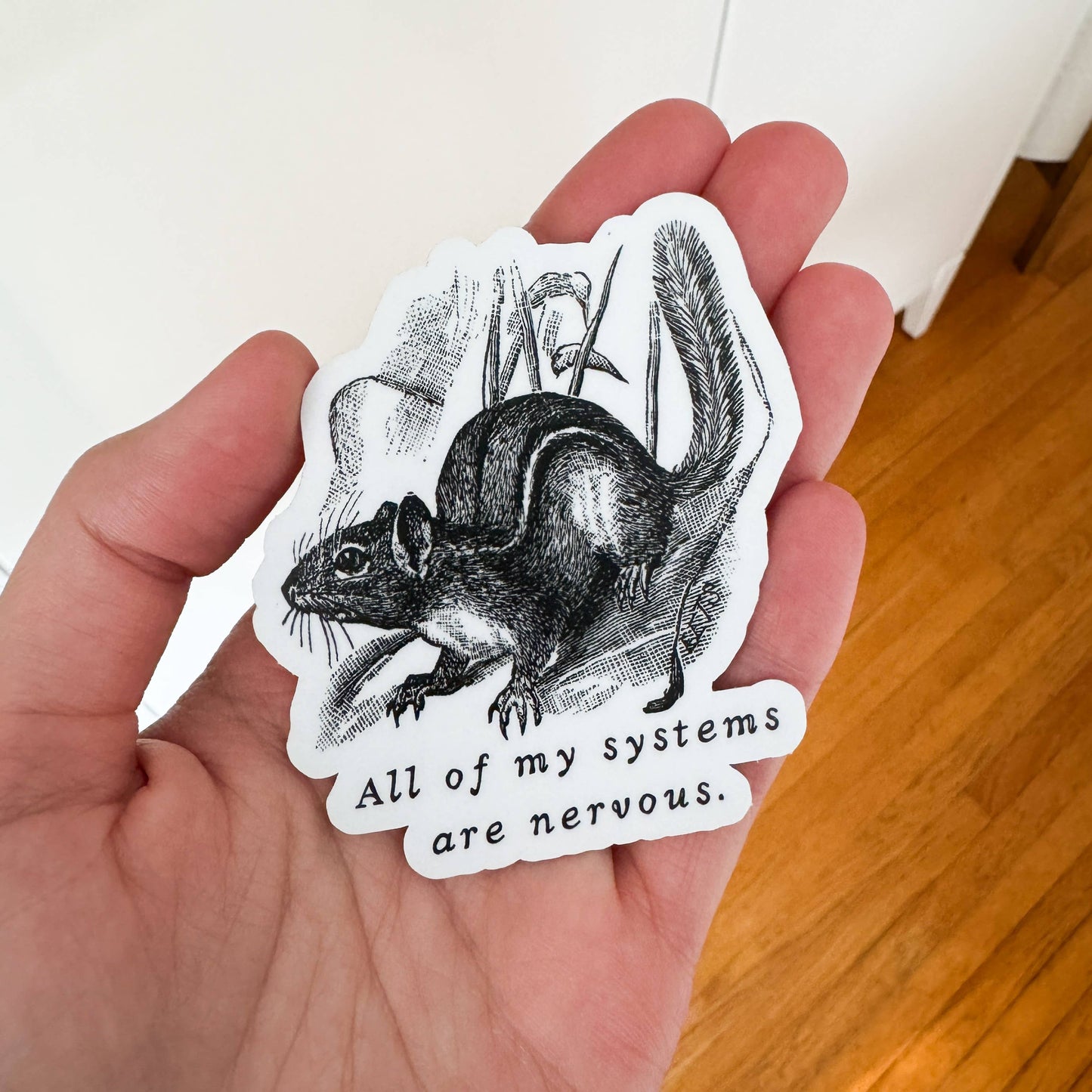 All of My Systems are Nervous Chipmunk Sticker