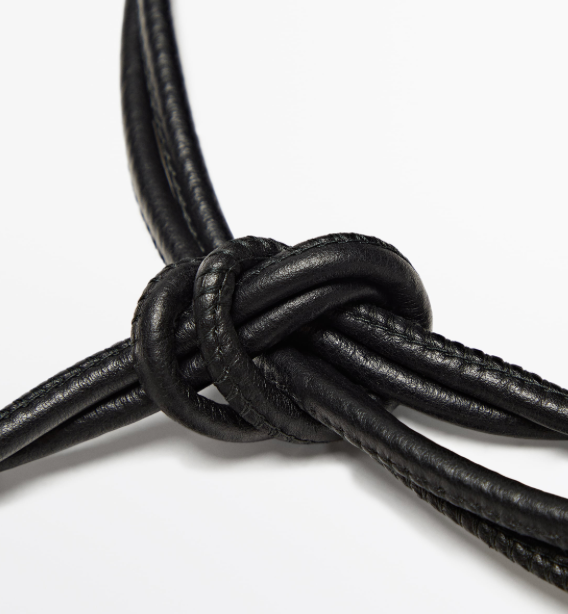 Leather Rope  Belt with Brass Ends
