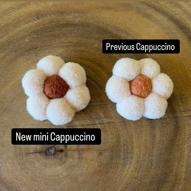 Flower Magnets/ Handmade Pompom & Felt Flower Magnet set: Sunflower