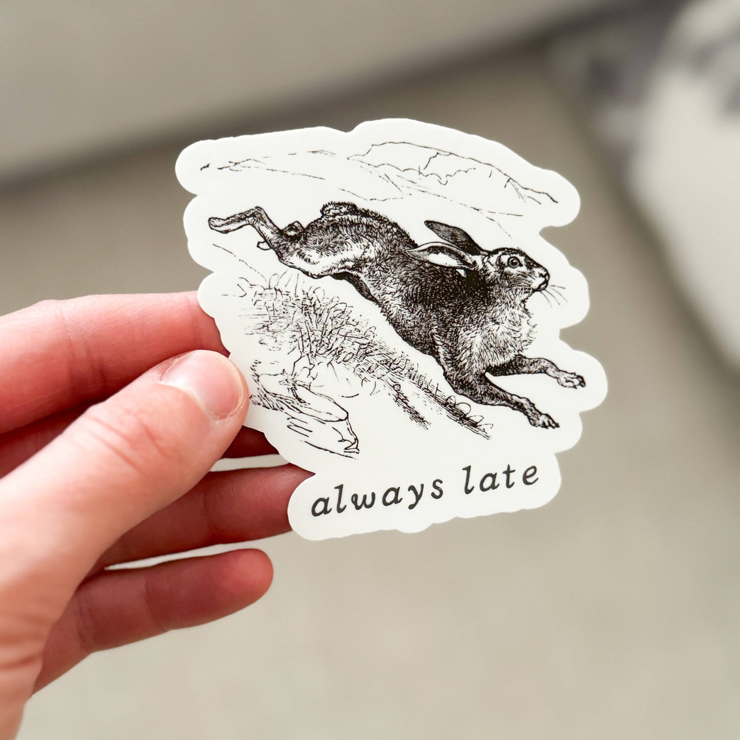 Always Late Vinyl Rabbit Sticker