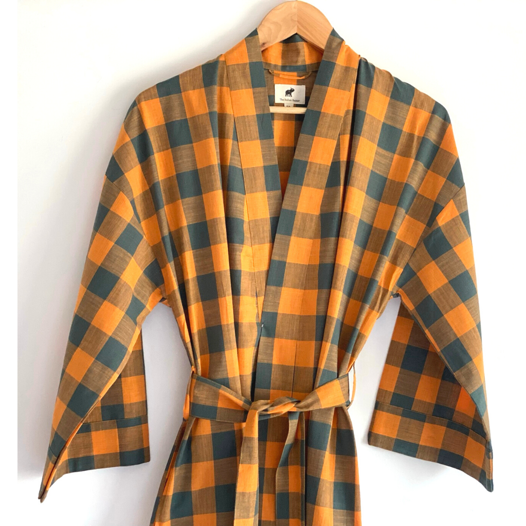 Unisex Kimono Robe, Mens full length Coat, Home, Lounge Wear: 38