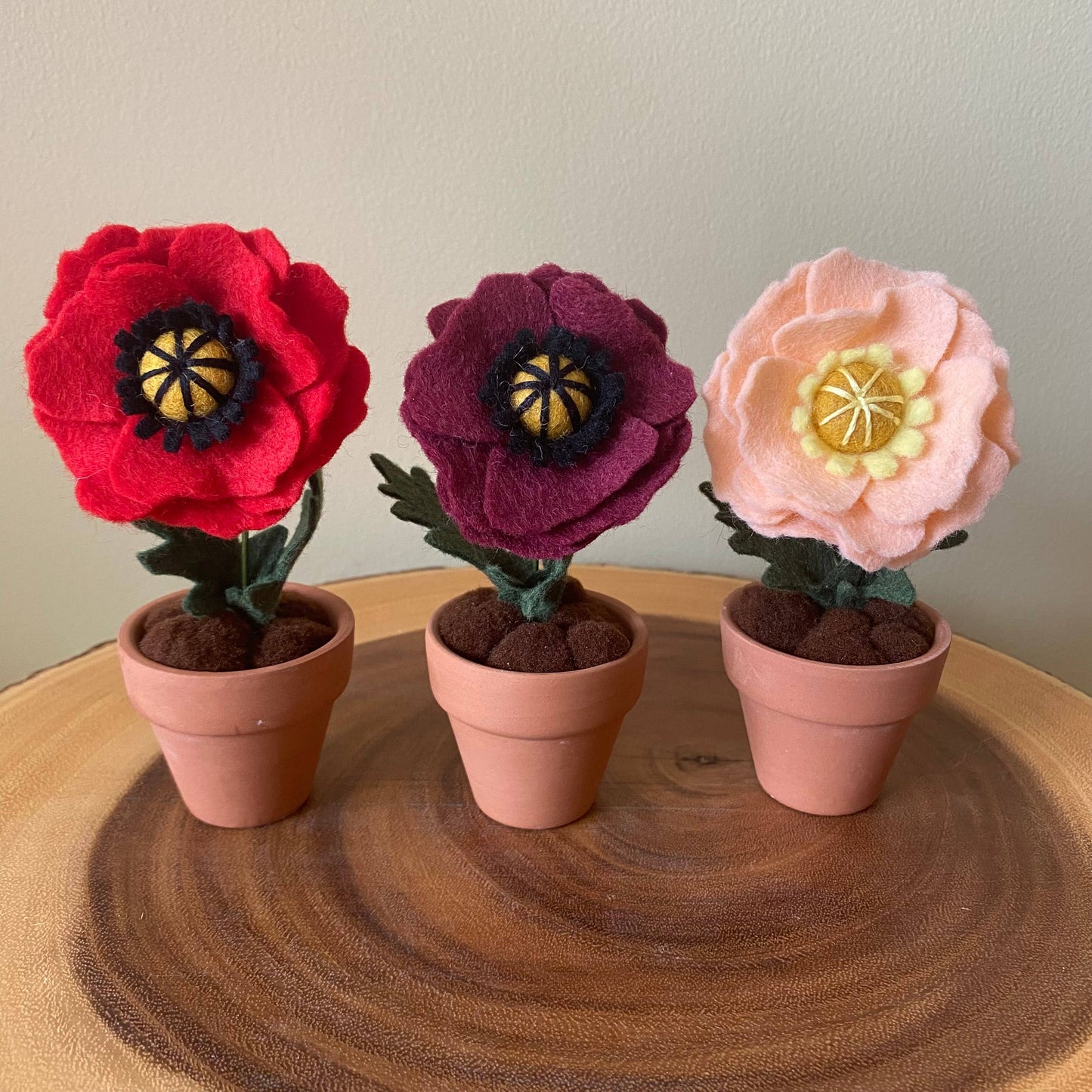 Poppy Felt Forever Flower (August Birth Month Flower): Red