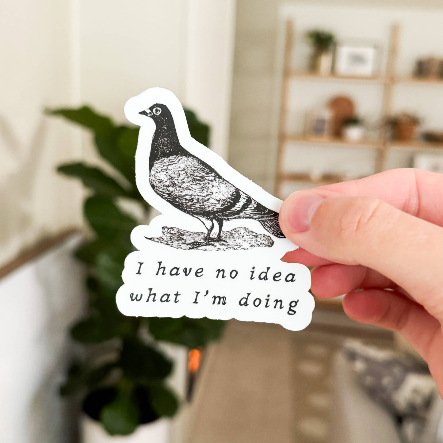 Pigeon No Idea What I'm Doing Vinyl Sticker