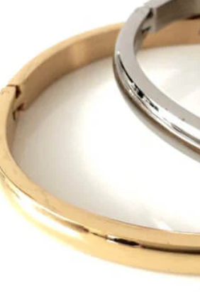Sofia-Hinge Bangle 14K Gold Stainless Steel Waterproof: Yellow Gold