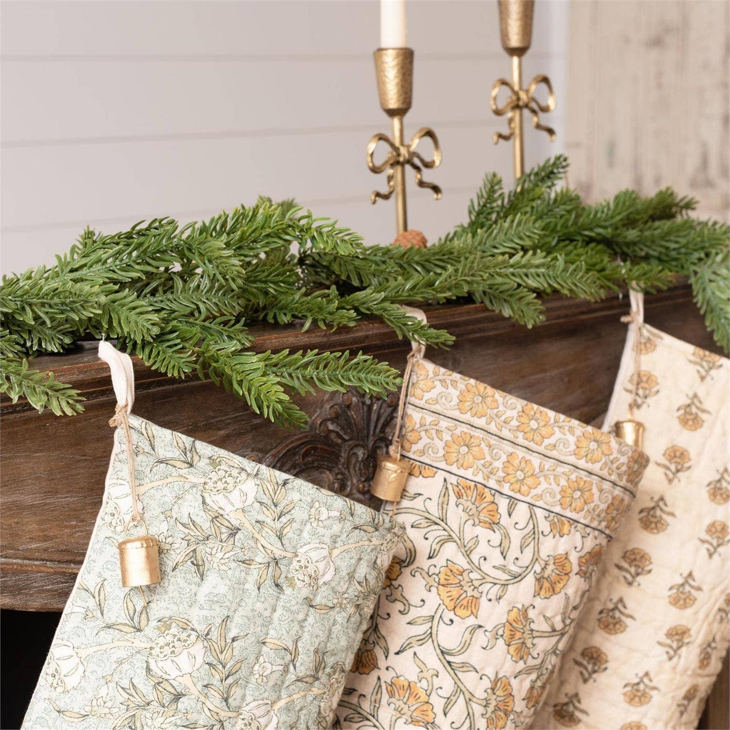 Stocking - Block Print With Bells