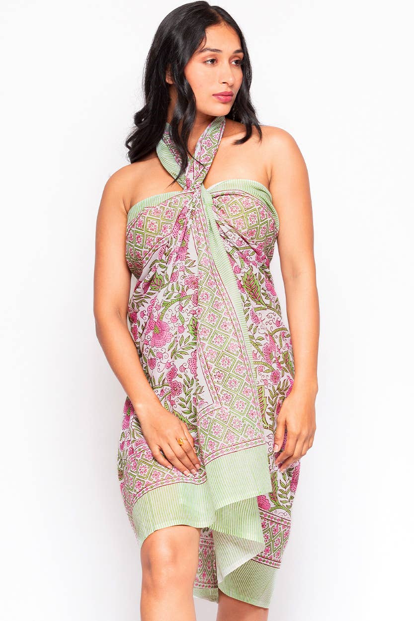 Sunanda Block Print Sarongs : Indigo & White