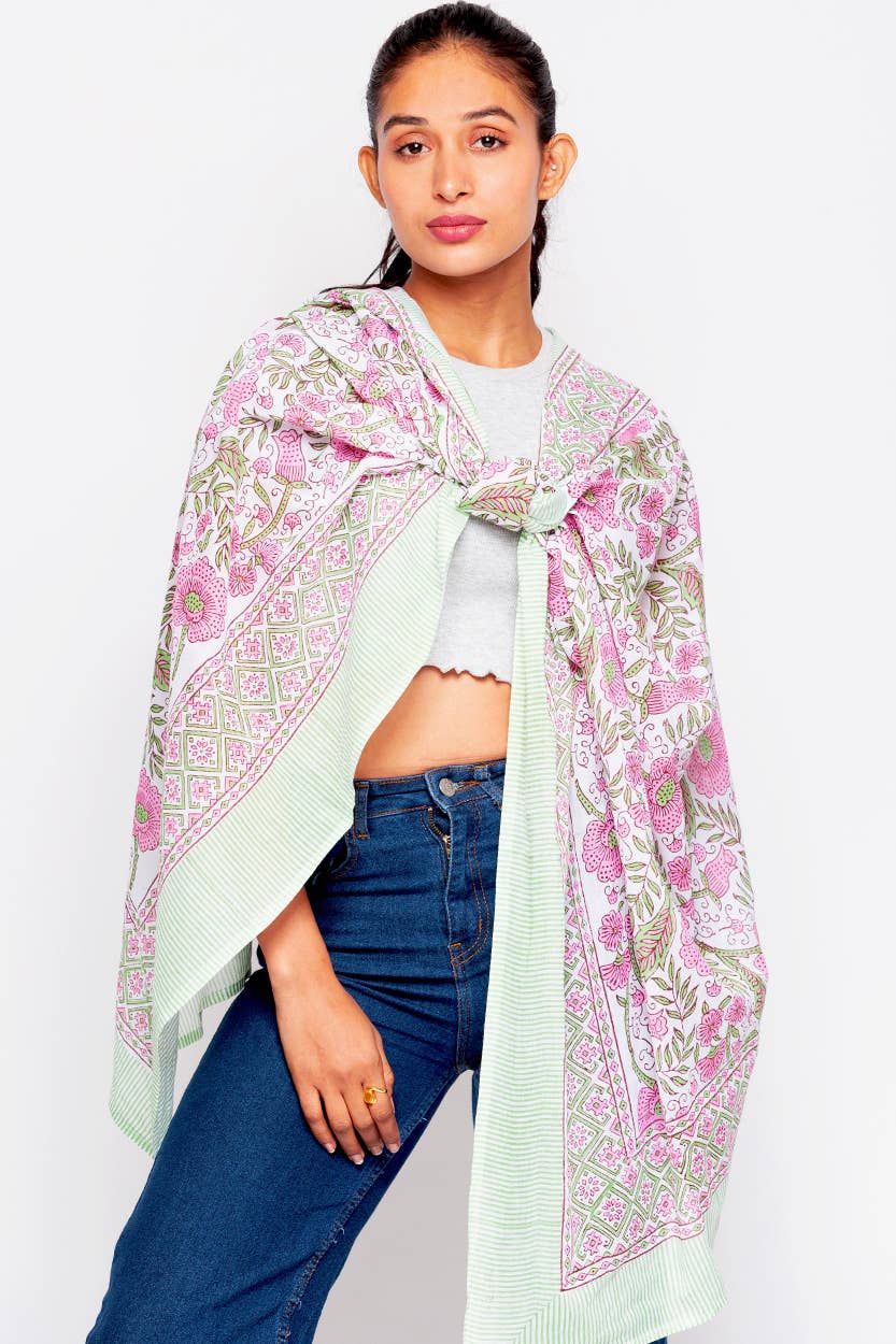 Sunanda Block Print Sarongs : Indigo & White