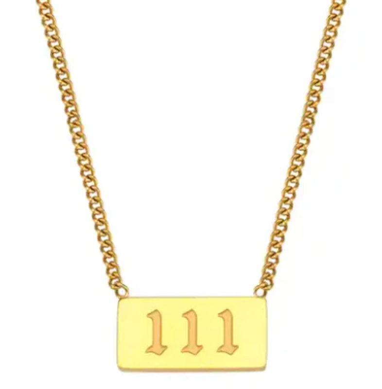 111 Angel Number Talisman Layering Necklace waterproof
