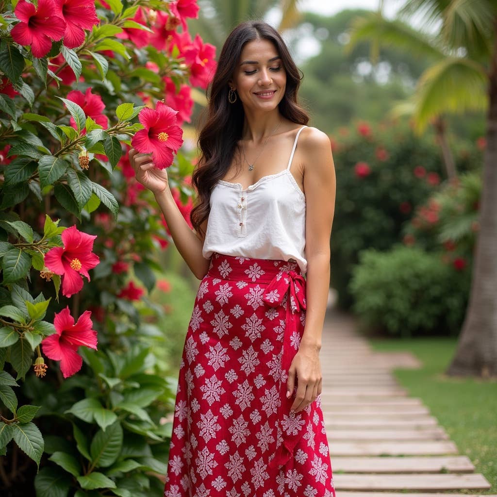 Wrap Skirt - Boho Gypsy Skirt - Bright Pink + White border: 36
