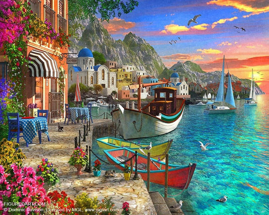 Figured'Art Paint By Number  Rolled Kit -Blossoming port