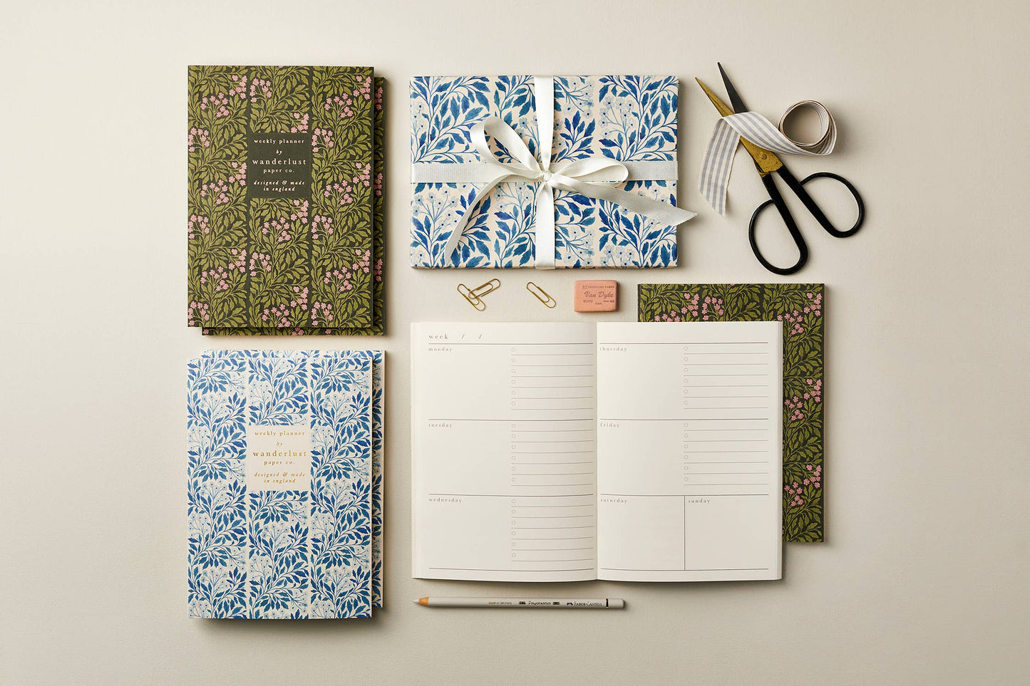 Blue Flora Weekly Planner