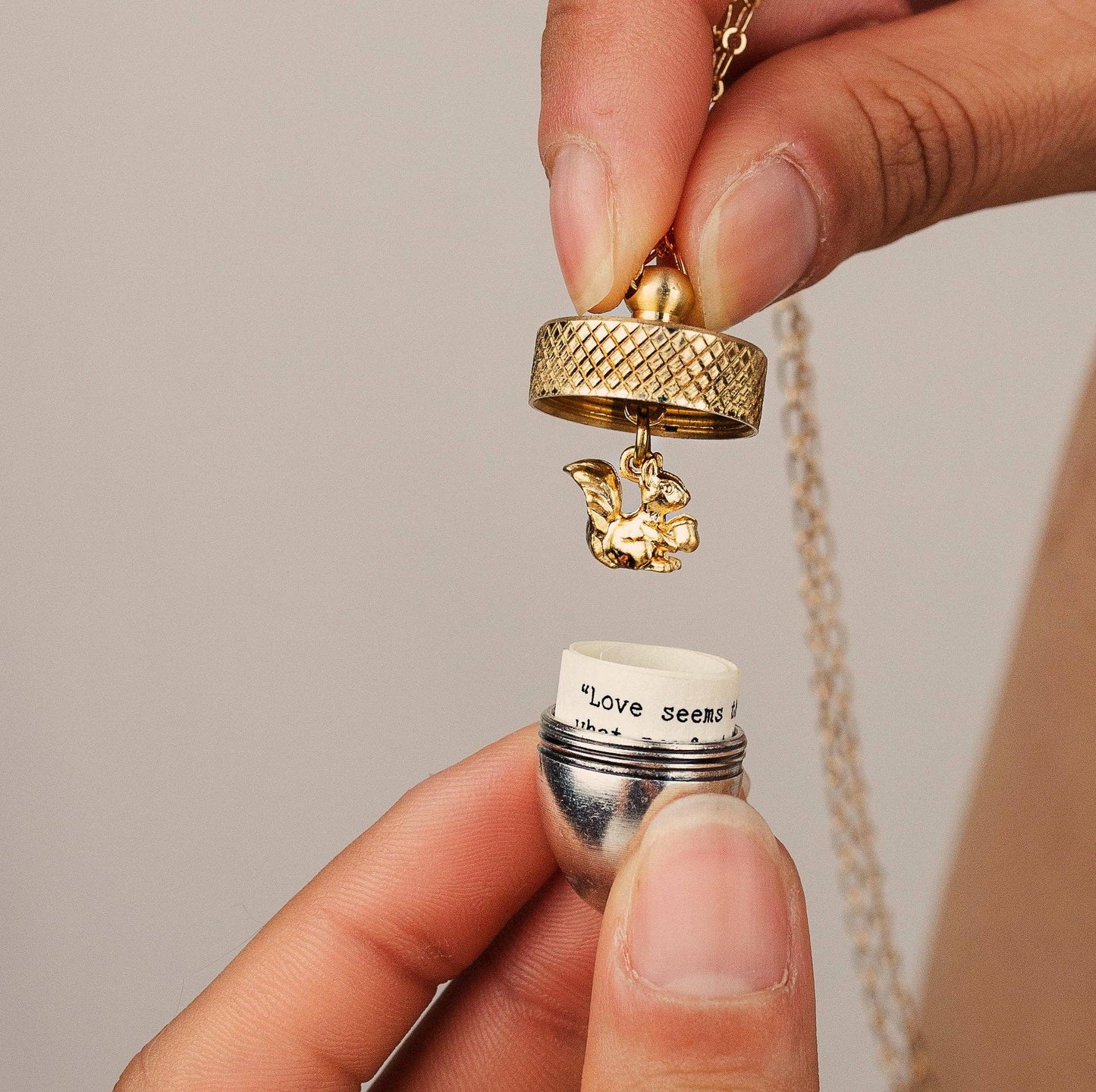 Personalised Acorn Locket Necklace
